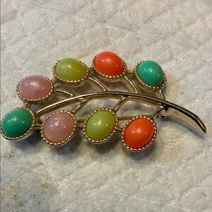 Sarah Coventry Colorful Leaf Brooch